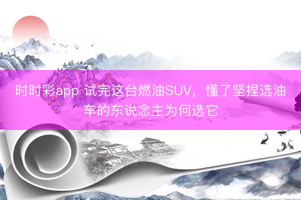 時時彩app 試完這臺燃油SUV，懂了堅捏選油車的東說念主為何選它