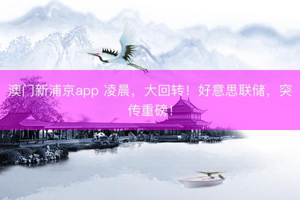 澳門新浦京app 凌晨，大回轉(zhuǎn)！好意思聯(lián)儲(chǔ)，突傳重磅！